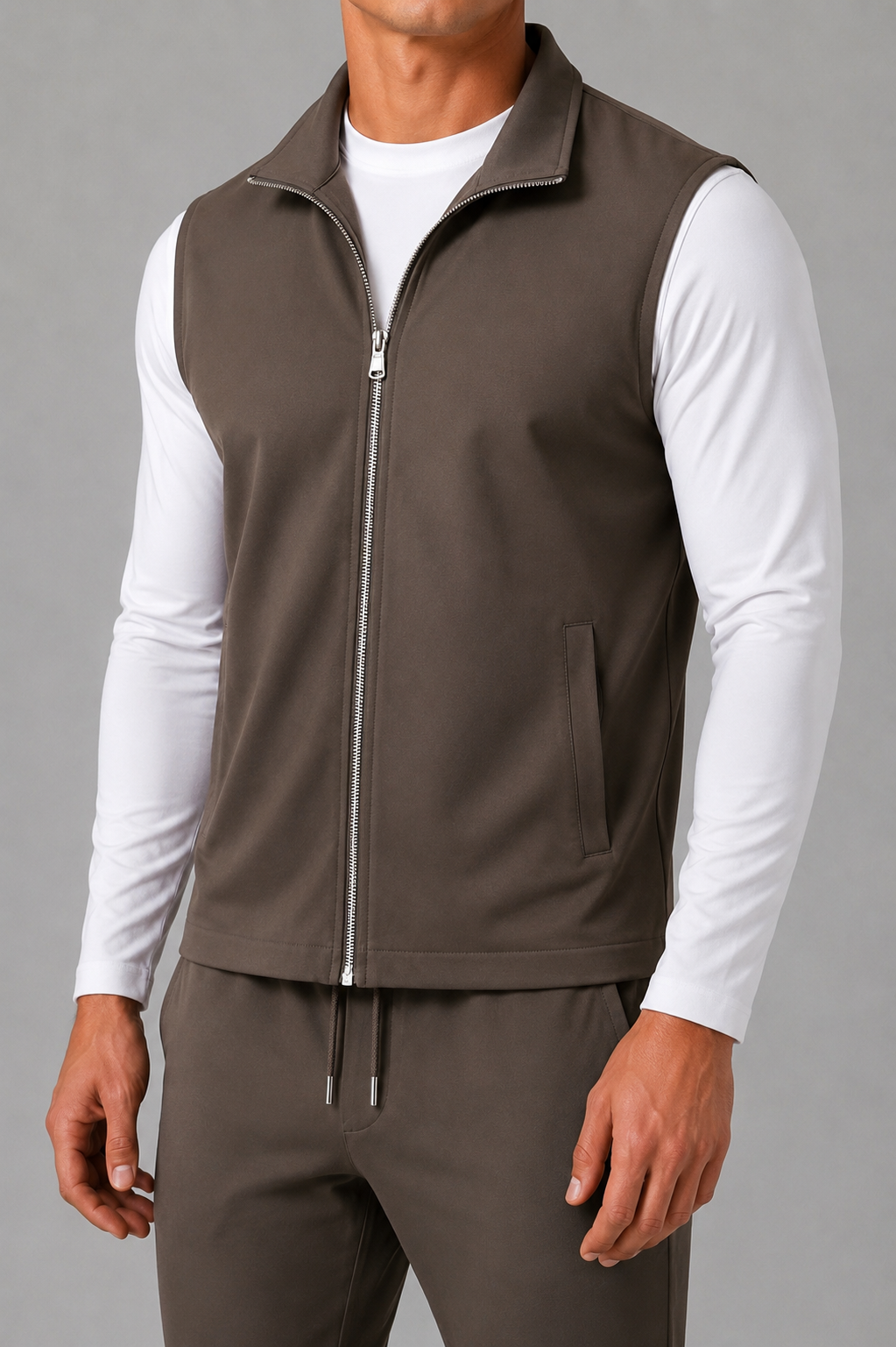 MILANO GILET SMOKED TAUPE